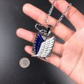 Animation Attack On Titan Necklace Pendants Freedom Wings Of Liberty Metal Unisex Chain Pendant Cosplay Corps Erwin Eren. 