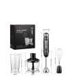 Hand Blender, Aicok 4-in-1 Immersion Blender, Stick Blender, 6 Speed Control, Hand Mixer Sets Includes Food Chopper, Egg Whisk, and BPA-Free Beaker (600ml), 400W, Black. 