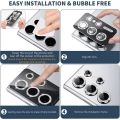 Glitter Camera Lens Protector for Samsung Galaxy S24 Ultra Aluminum Alloy Metal Tempered Glass Camera Cover for Galaxy S23 Ultra S22 Ultra. 