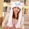 Lovely light Plush Rabbit Hat Funny Play Toy Up Down Moving Bunny Ears Toy Hat Girlfriend Children Gifts Children Hip HopToy Cap. 
