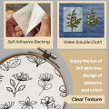 New Water Soluble Embroidery Stabiliser Blank Printable Hand Pattern Stick Film Embroidery Backing DIY Craft Making. 