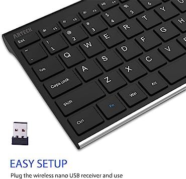Arteck%202.4G%20Wireless%20Keyboard%20Stainless%20Steel%20Ultra%20Slim%20Full%20Size%20Keyboard%20with%20Numeric%20Keypad%20for%20Computer/Desktop/PC/Laptop/Surface/Smart%20TV%20and%20Windows%2010/8/%207%20Built%20in%20Rechargeable%20Battery%20-%20Image%205