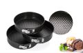 Springform Pan 3-Piece Nonstick Cheesecake Pan Leakproof Cake Pan Round Cake Mould Pan Set of 3 (Black). 