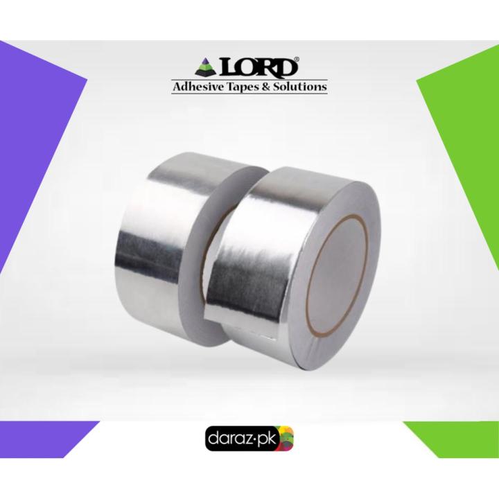 Aluminium Tape | Aluminium Foil Adhesive Tape | Size: 2inch | Ideal for Sealing, Patching | Home & Commercial Purpose | Multi | Lord Tapes