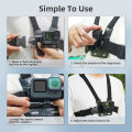 AKE - BSDDP Chest Mount Head Mount Chest Belt Head Strap Mount Action camera mount for GoPro Hero 13 12 11 10 9 Insta360 DJI Osmo Action Camera Accessories without Mobile holder. 