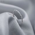 Jiayu S925 Sterling Silver Row Diamond Ring Women's Rhinestone Zircon Simple Exquisite Versatility, Fashion and Personality Open Index Finger Ring. 