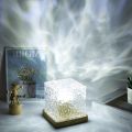 Dynamic Water Ripple Lamp Projector, Ocean Wave Light Projector, 3 Colors Touch Control, Rechargeable Crystal Night Lamp for Bedroom, Living Room, Gaming Room, Party, Bars. 