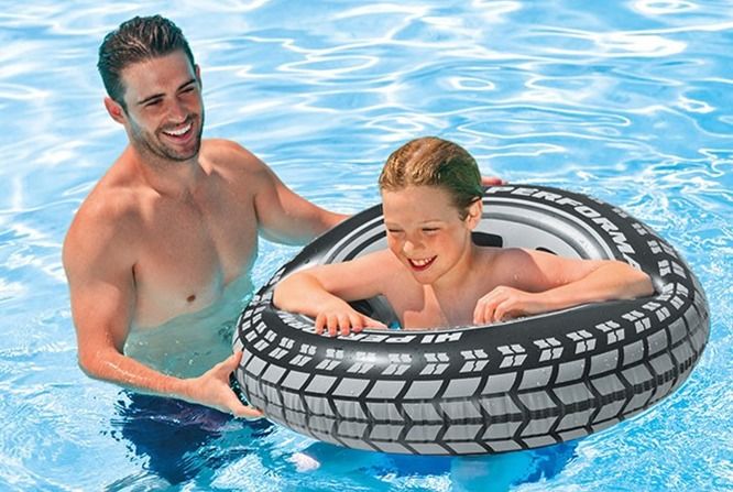 INTEX Giant Tire Tube 36 Inch Swim Ring Summer Fun Float Inflatable For Kids Baby Swimming Pool Ring Tube 9+ year age INTEX Giant Tyre Tube 59252