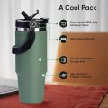 Tumbler with Straw and Lid Handle, 900ML Stainless Steel Coffee Mug, Travel Mug Vacuum Insulated Coffee Cup, Leak Proof Double Wall Insulated Coffee Car Cup for Hot Iced Drinks Proof Hot cold Water Bottle Tumbler Fit Car Holder. 