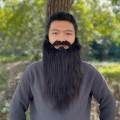 Long Beard Costume Fake Mustache Fake Beard Mustaches Dwarf Gnome Beard Costume Accessories Dress Up for Party Cosplay Supplies , Black. 