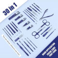 New Cutters 30 PCs Clipper Set Household Stainless Steel Manicure Kit Clippers Pedicure Nail Scissors Tool. 