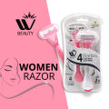 WBM Beauty Razor - 2Pcs Bikini Trimmer for Women - 4 Blades Body Razor | Razor for Smooth Skin. 
