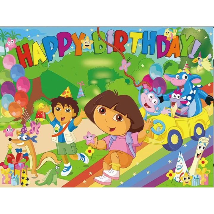 DORA THE EXPLORER THEME BIRTHDAY PARTY BANNER ( 36 INCHES X 24 INCHES )