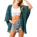 G&H Women Half Sleeve Floral Print Bikini Cover up Loose Chiffon Kimono Cardigan. 