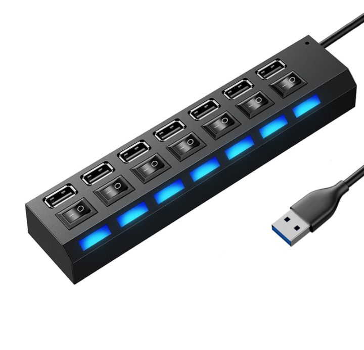 USB HUB 2.0 WITH ON/OFF SWITCH BUTTONS  | 7 PORTS USB HUB EXTENSION |  LIGHTNING FAST CONNECTIVITY | SUPER QUALITY PRODUCT