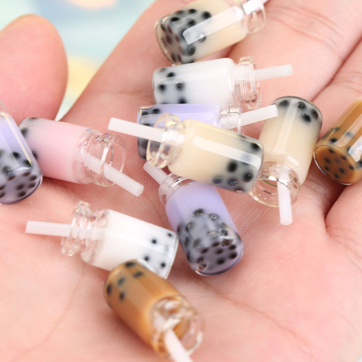 Boxi Resin Boba Slime Kit Bubble Tea Charms Additives Supplies DIY Accessories Filler Decorations For Fluffy Cloud Slime Toy