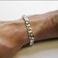 Stylish Silver Color Cuban Chain Bracelet for Boys - Alloy Tone Hand Band. 