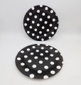 BLACK POLKA DOT THEME PAPER PLATES - BLACK POLKA DOT PAPER PLATES - PACK OF 10 PAPER PLATES. 