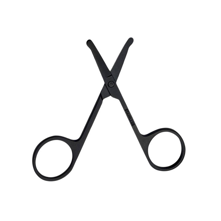 Stainless Steel Manicure Nose Hair Scissors - Curved Rounded Tip Multi-Purpose Grooming Tool