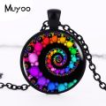 Fibonacci Spiral Pendant Fractal Necklaces Pendants Flourish Swirls Glass Dome Necklace Sacred Geometry Art Jewelry Hz1. 