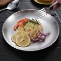 Salad Plate Premium Stainless Steel Dinner Plates Durable Round Salad Serving Plate for Home Kitchen Bbq Quality Tableware for Barbecue Plate. 