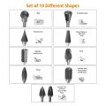 10Pc 4 Inch Long Double Cut Tungsten Solid Carbide Rotary Burrs Set 1/8 Inch(3mm) Shank Twist Drill Bit for Rotary Tools. 