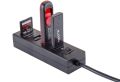 Hapurs 3 Port USB 3.0 Hub with Card Reader, Portable USB3.0 High Speed SD TF MMC Card Reader with Power Switch. 