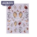 Green forest Nail Art Sticker Flower Design Embossed Slider 5D Nail Decal. 