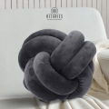 Rizaries Knot Pillow Ball Cushion 23cm Soft Velvet Round Throw Pillow for Sofa, Bed & Living Room Decor. 