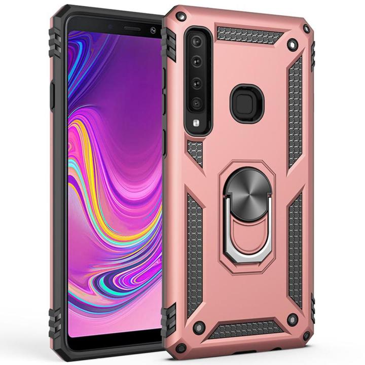 Shockproof Armor Case For Samsung Galaxy A9 2018 Phone Case Car Ring Stand Bumper Silicone Back Cover
