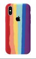 Rainbow Silicone Shock-Absorbent Back Cover Case for Apple iPhone X, XS Anti-Scratch, Dust Protection, Soft TPU Material. 