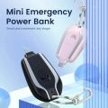 Portable Emergency Keychain Power Bank Mini Device | 1200 mAh Type-C Ultra-Compact Iphone Mini Battery Fast Charging Best Backup Keychain Gift. 