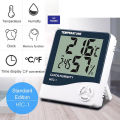 HTC-1 Indoor Room Lcd Electronic Temperature Humidity Meter Digital Thermometer Hygrometer Weather Station Alarm Clock For Baby Room , Egg Incubator , Birds ,. 