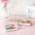 Plastic PET transparent portable pastry box Internet celebrity Swiss towel cake roll packaging box baking biscuit packaging box. 