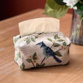Polyester Tissue Box Paper Drawing *9cm European Design Tissue Case Retro Tissue Cover for Living Room Décor Home Use Office. 