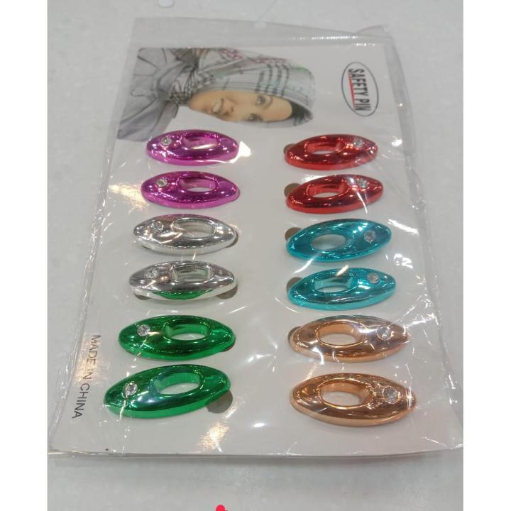 6 Hijab Pins  random colors.scarf Pins.Musllim wear Scarf Pins