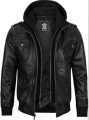 Decrum Hooded Leather Jacket Men - Bomber Leather Jackets For Men (75 % payment advance). 