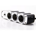 Car Cigarette Lighter Multi Socket Triple Splitter 3 Way USB Charger Adapter 12V. 