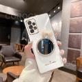 For Samsung Galaxy A33 5G Back Cover Bowknot Makeup Mirror Luxury 6D Plating Frame Shiny Cases Soft Silicone Square Protective Mobile Phone Case for Girls. 