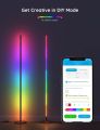 Govee RGBIC Floor Lamp, LED Corner Lamp Works with Alexa, Smart Modern Floor Lamp with Music Sync and 16 Million DIY Colors, Color Changing Standing Lamp for Christmas Bedroom Living Room Black. 