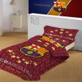 Quilt cover-Fc Barcelona Single size Quilt Cover with pillow cover-Cotton Quilt Cover-Foot Ball Club Razai cover-Barcelona bedding set single size-Barcelona duvet cover single size-. 