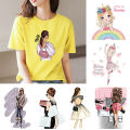 Heat Transfer Vinyl Iron-on Cute Girl Pattern Heat Transfer Jackets Sticker. 