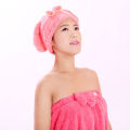 Bear Coral Fleece Thicken Quick Dry Hair Hat Towel Water Absorption Shower Cap. 