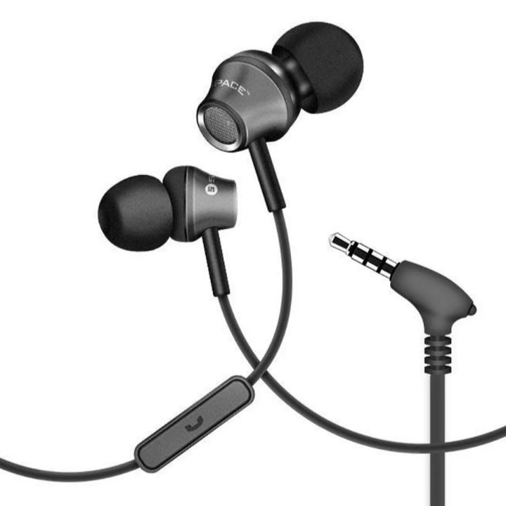 SPACE URBAN Extra Bass Earphones UR-517 with Inbuilt Mic, Enhanced Bass Drivers, and Curved Design