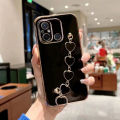 COROGI for Xiaomi Redmi 12C Back Cover + Love Heart Bracelet Luxury Glossy Shiny Plating Bumper Ladies Case Soft Silicone Protective Phone Cases. 