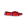 Red Canvas Slip On Rubber Dye Toms For Women - II246. 