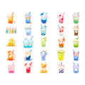 Bubble Milk Tea Stickers 50pcs Bubble Milk Tea Sticker Set Waterproof Diy Decal Kit for Phone Laptop Skateboard Cute Graffiti Design for Southeast Asian Buyers Cute Bubble Tea Stickers. 