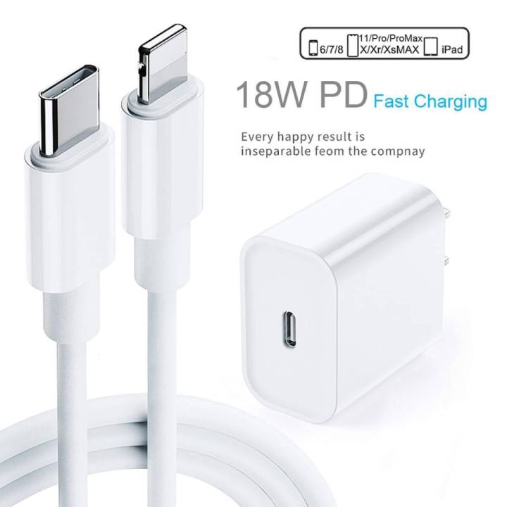 Original PD Fast Charging 18W 9V/2A USB-C Type-C to Lightning Cable Charger Adapter For iPhone 11 11Pro Max XS iPad Mini Pro Air