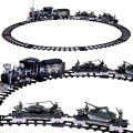 Military Electric Train Track Set With Train Sound and Lights and Real Smoke Effect - Circle Track Set - Operated Battery. 