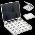 PLASTIC BOBBIN 25*Universal Sewing Machine Metal Bobbins Clear Plastic Bobbin Spool Storage Box. 